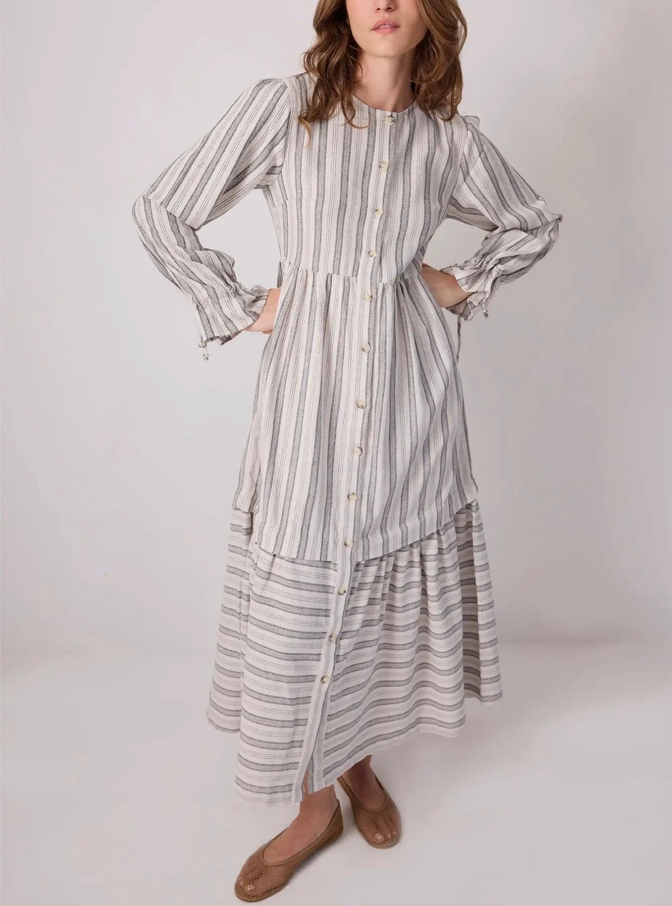 Striped Cotton Maxi Dress