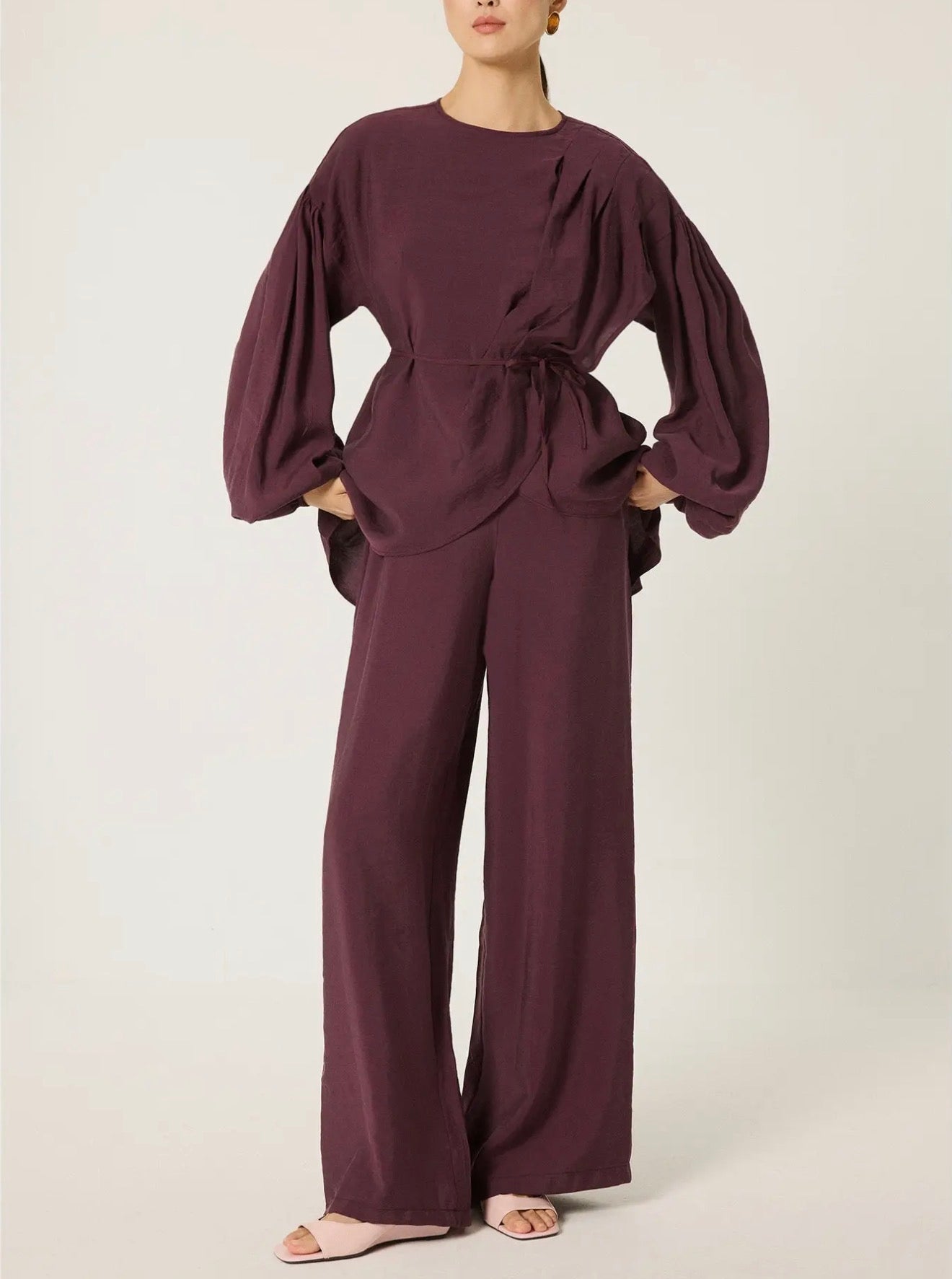 Modal Balloon Sleeve Co-Ord Set