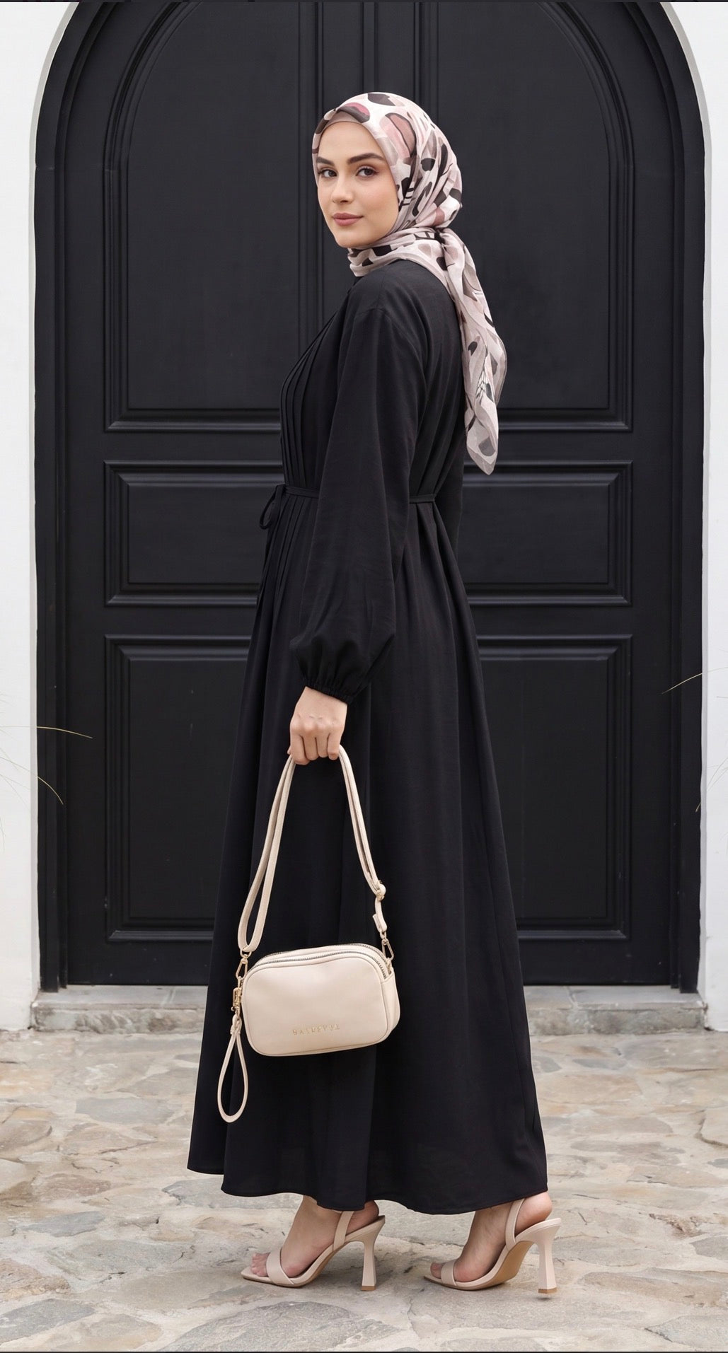 Pleated Button-Front Maxi Dress
