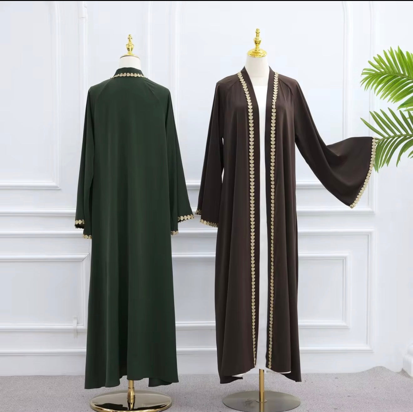 Heart Trim Open Abaya