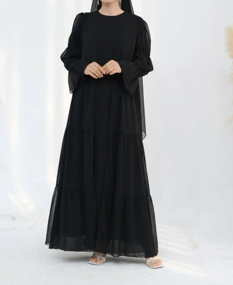 Layered Chiffon Abaya