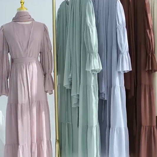 Layered Chiffon Abaya