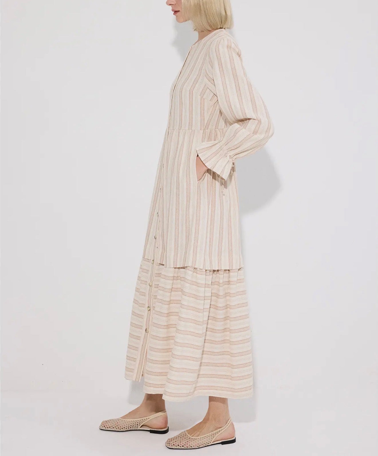 Striped Cotton Maxi Dress
