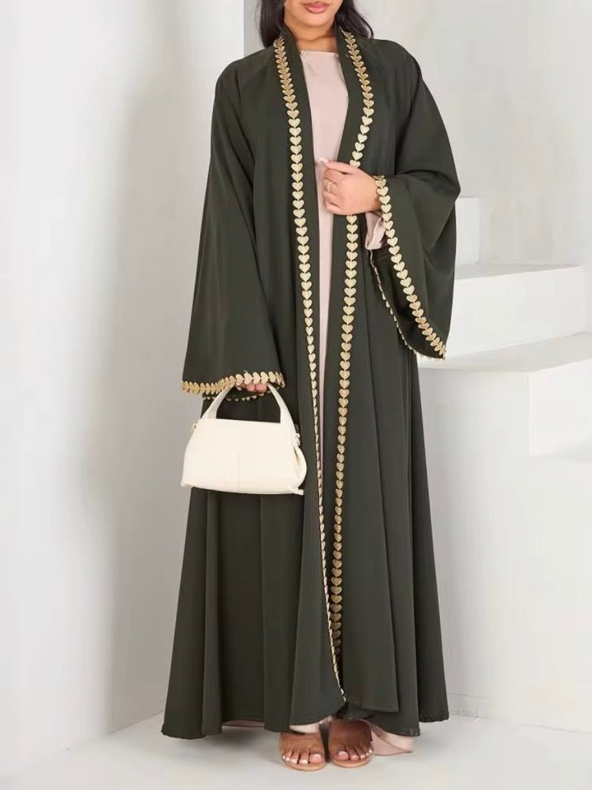 Heart Trim Open Abaya