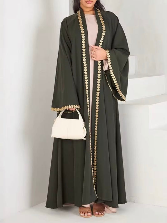Heart Trim Open Abaya