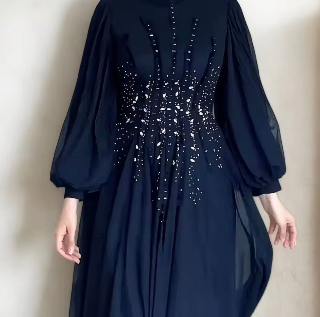 Crystal Chiffon Maxi Dress