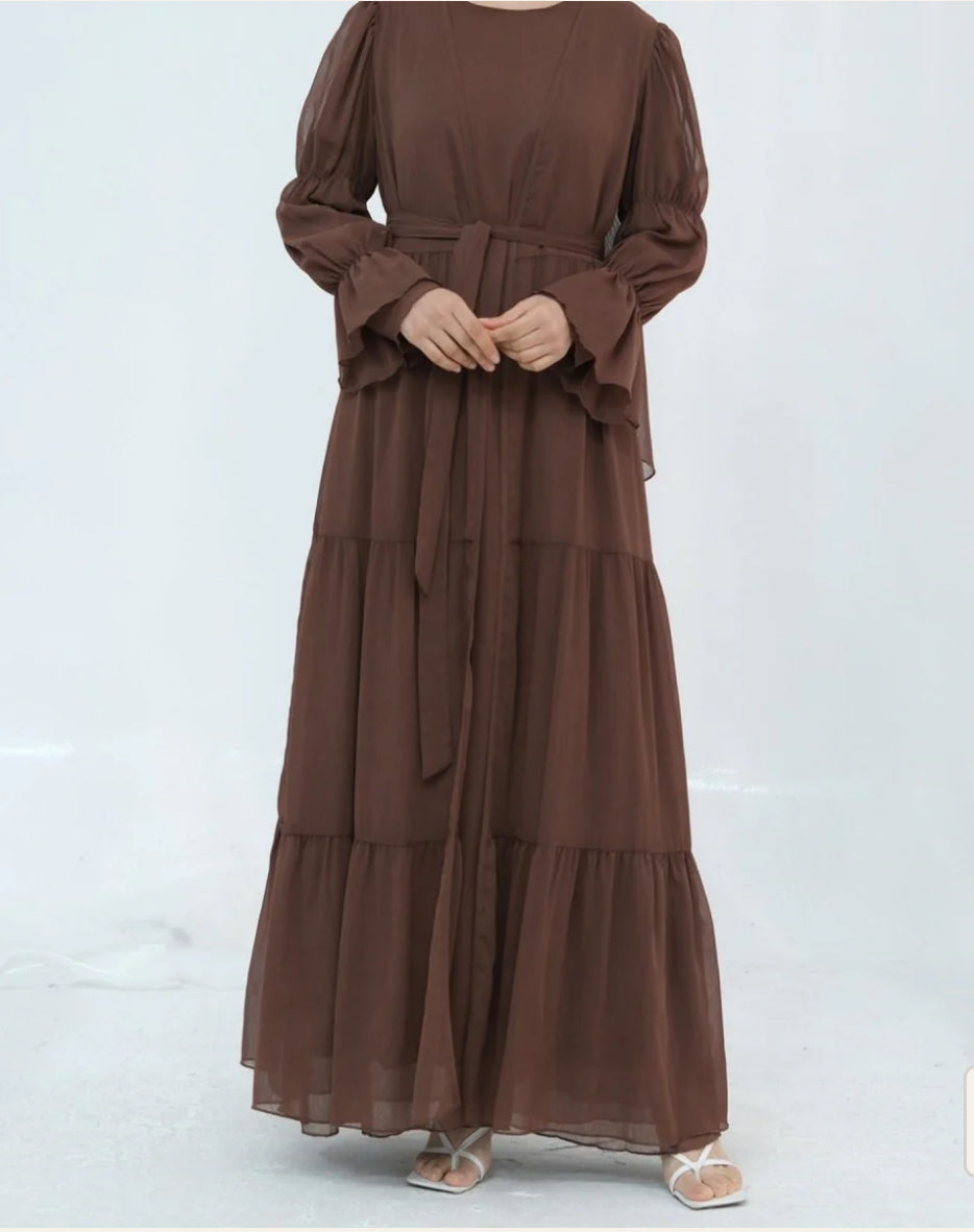 Layered Chiffon Abaya