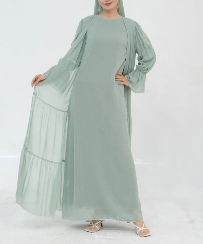 Layered Chiffon Abaya