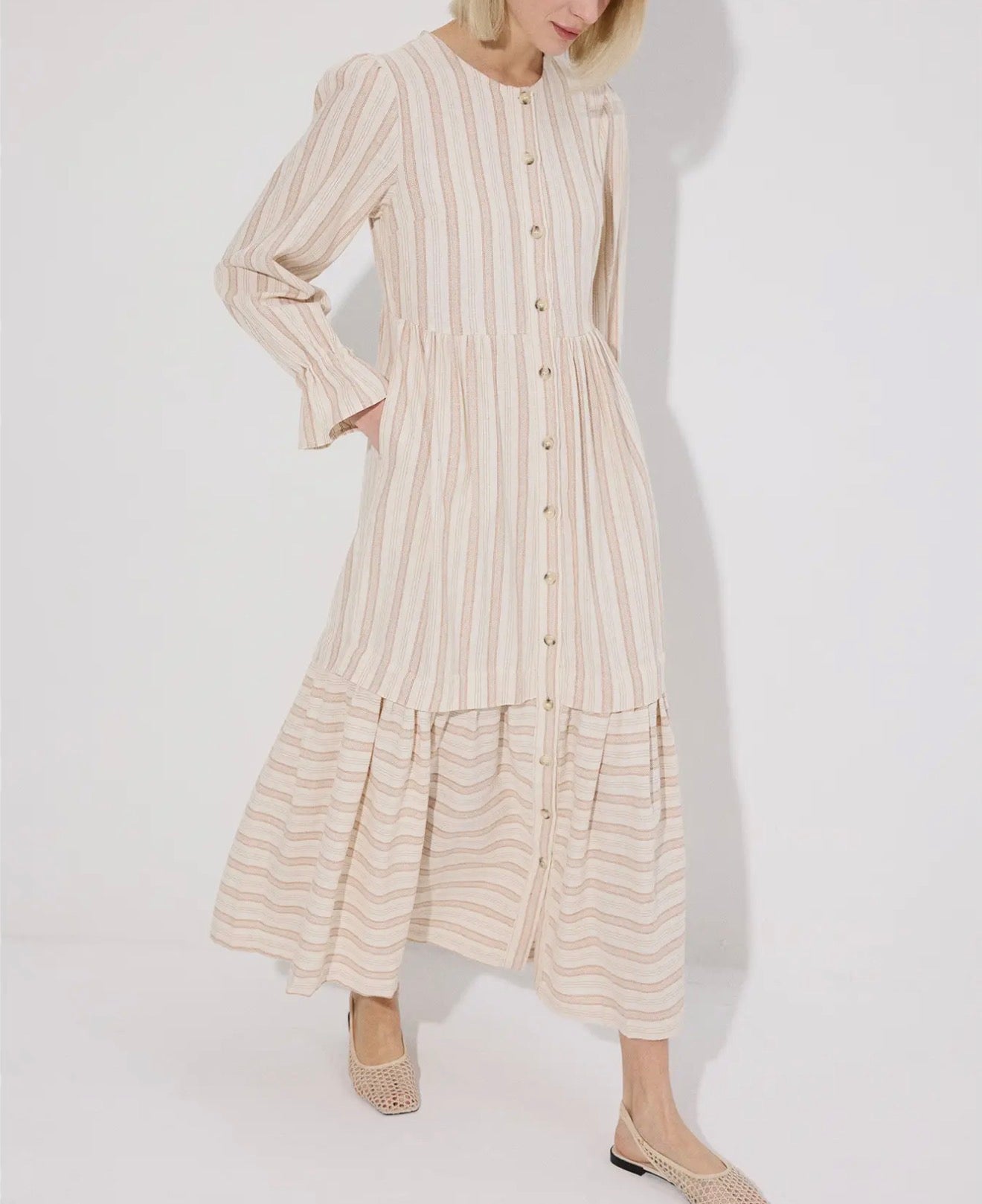 Striped Cotton Maxi Dress