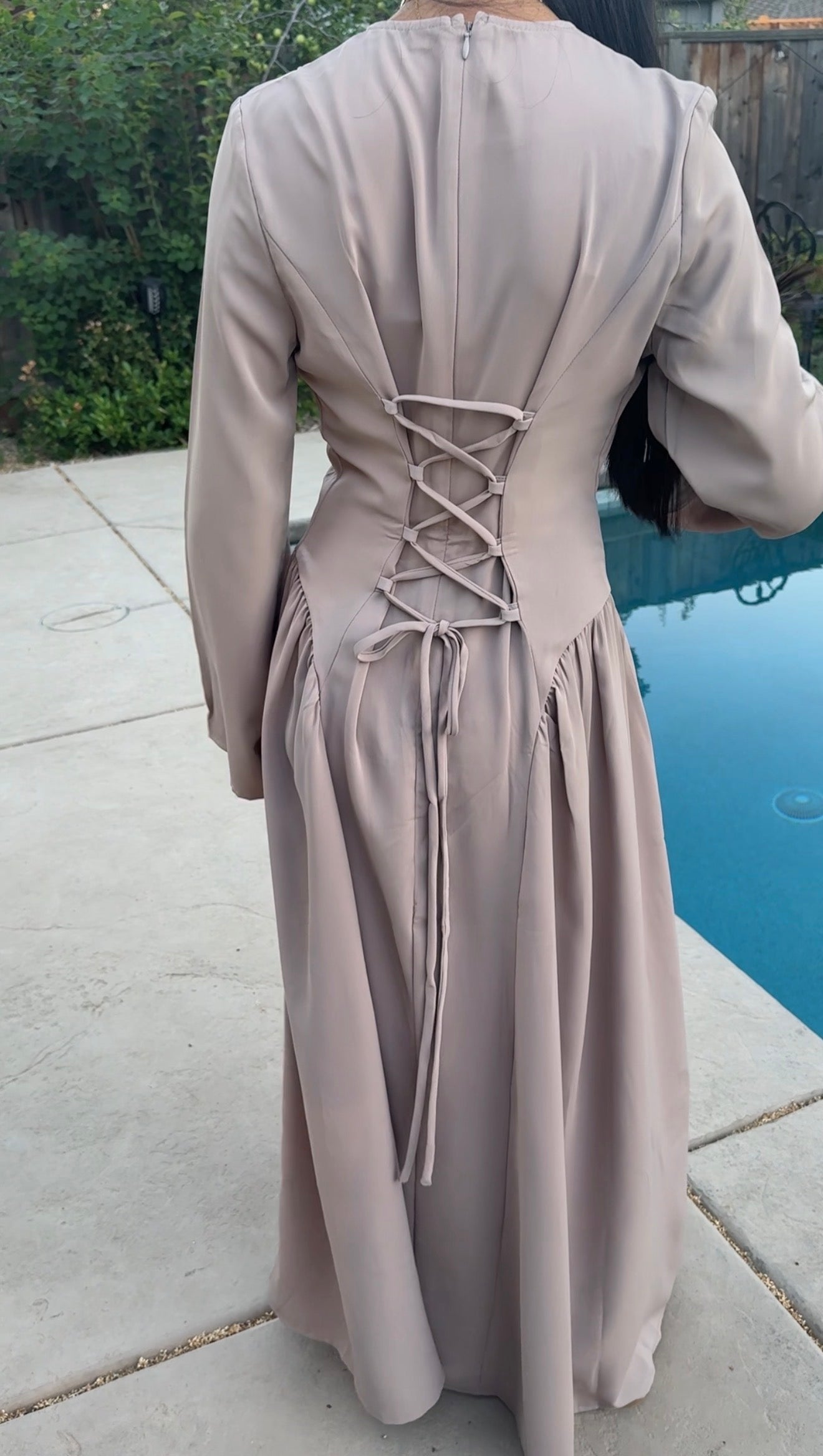 Lace-Up Maxi Dress